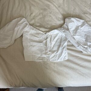 Abercrombie & Fitch White Crop Top